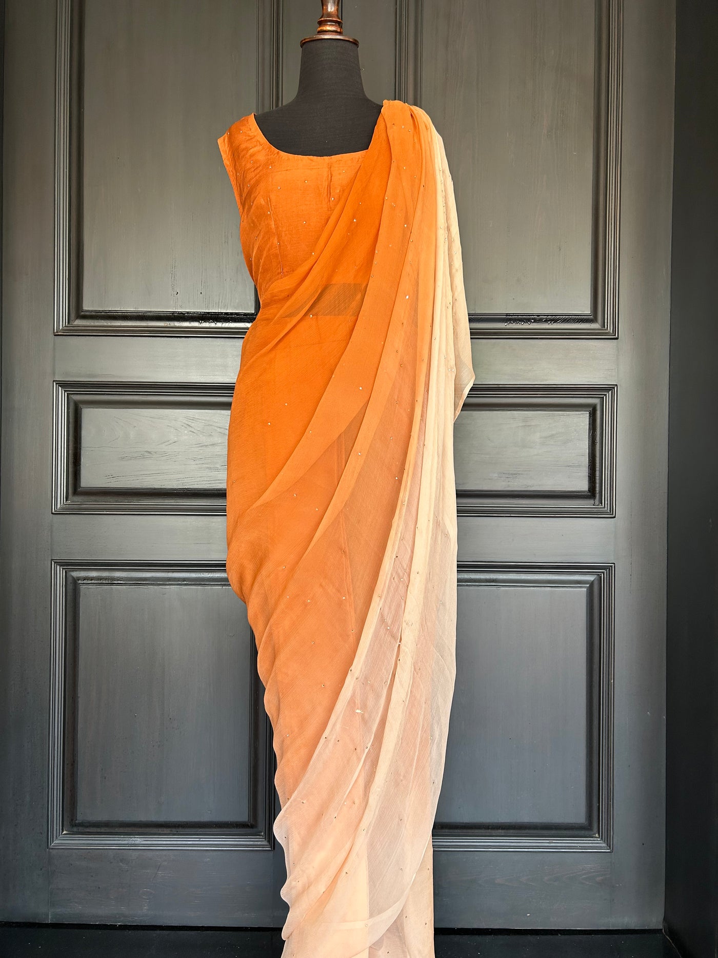 Rust Ombre Saree