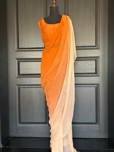 Rust Ombre Saree