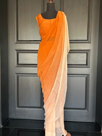 Rust Ombre Saree